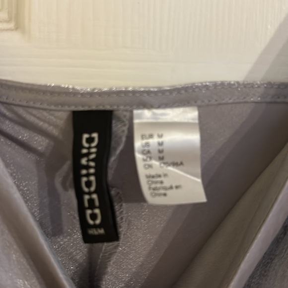 H&M Shiny Silver Spaghetti Strap Cocktail Mini Dress - Picture 5 of 8